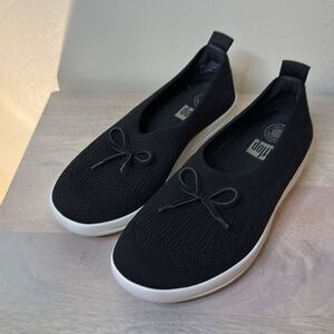 Fitflop Womens Ballet Flat Slip On Sneaker Black Siz…